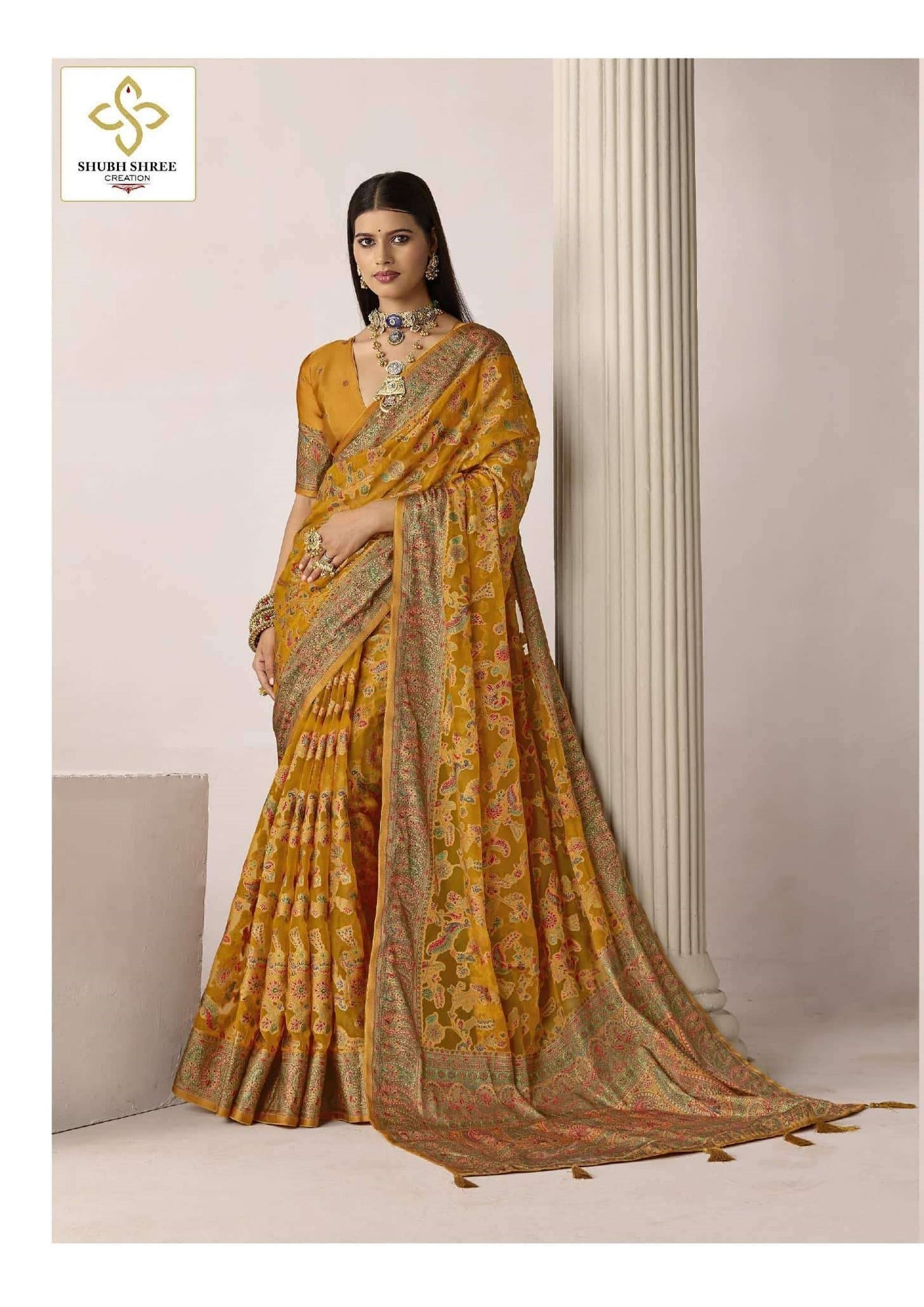 Shubh Shree Creation Meenakari 1001 To 1006 Series Saree Wholesale Catalogue - Amrah Wholesale