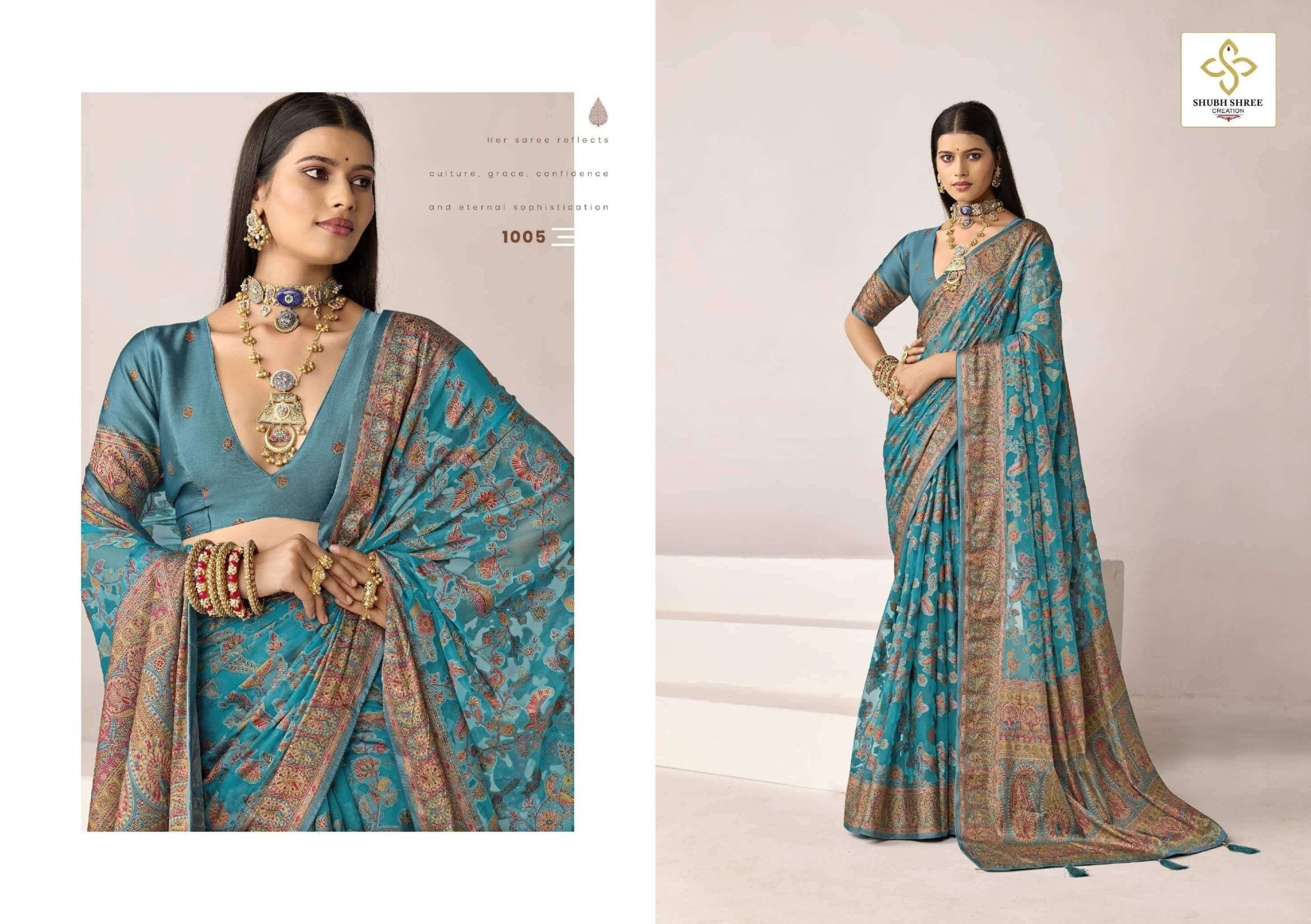 Shubh Shree Creation Meenakari 1001 To 1006 Series Saree Wholesale Catalogue - Amrah Wholesale