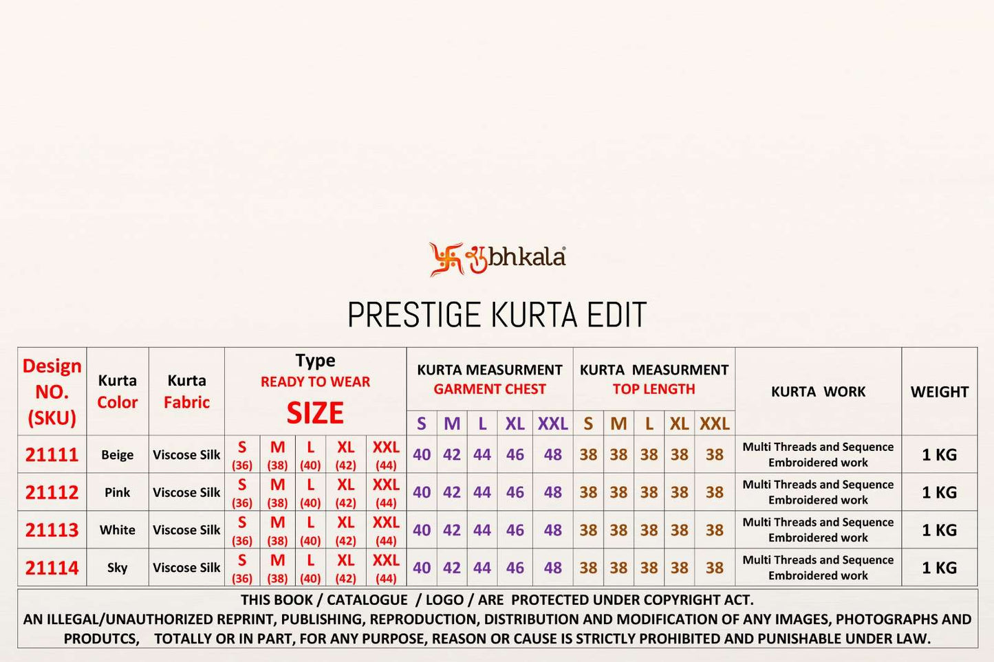 Shubhkala Prestige Kurta Edit - Amrah Wholesale