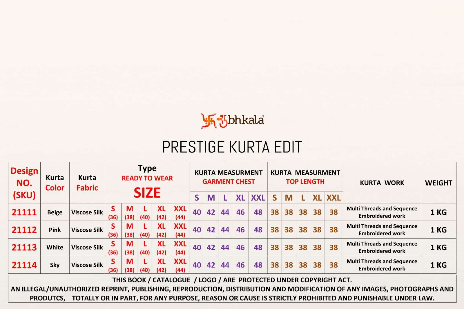 Shubhkala Prestige Kurta Edit - Amrah Wholesale