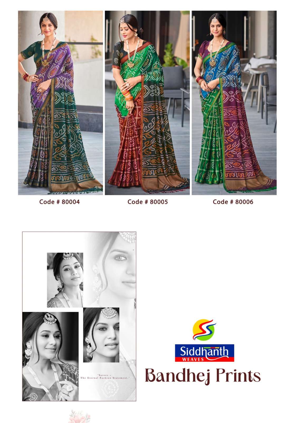 SIDDHANTH BANDHEJ PRINTS Cotton Printed Saree Collection - Amrah Wholesale
