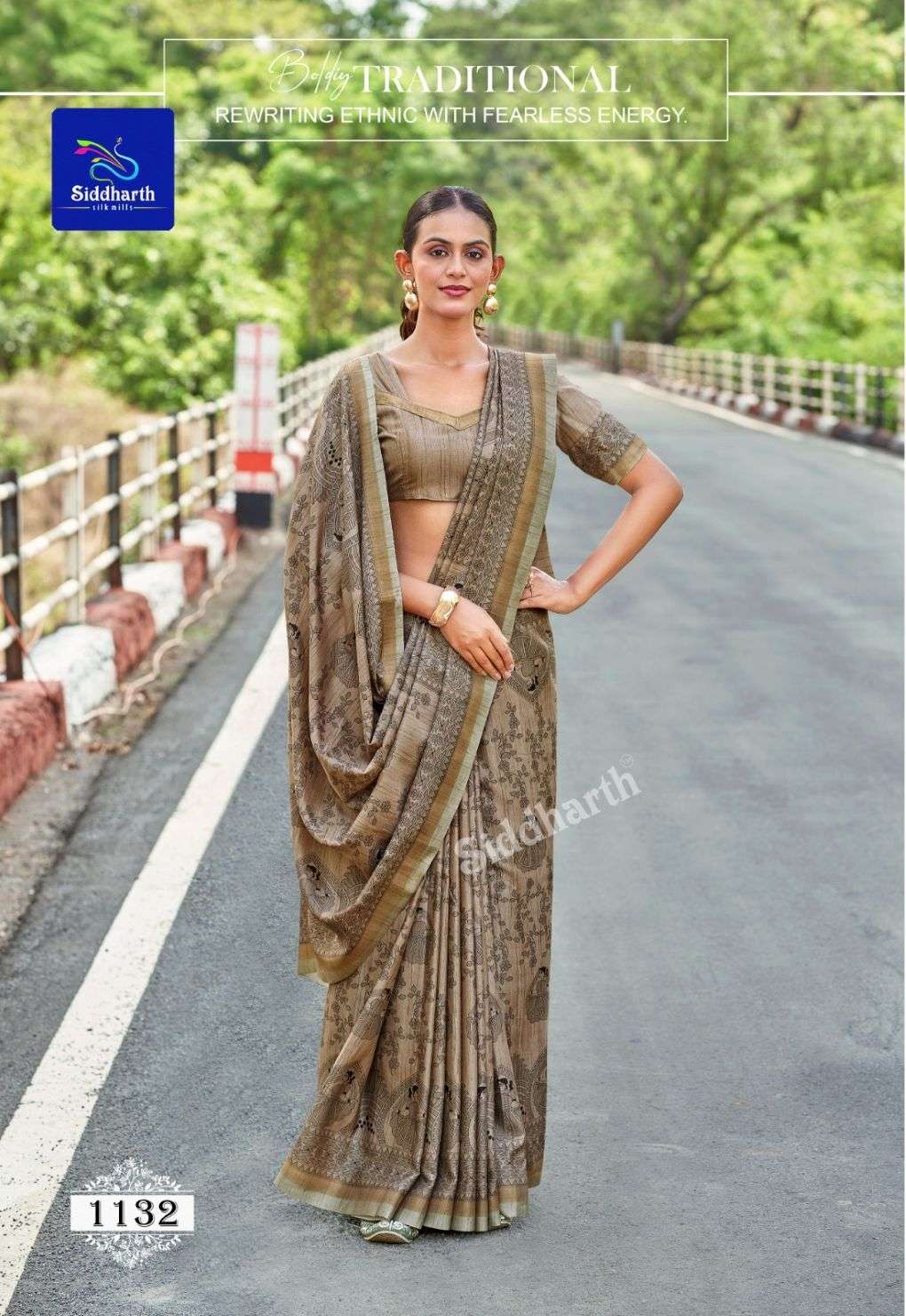 Siddhanth Silk Mills Robin Silk Cotton Printed Saree - Amrah Wholesale