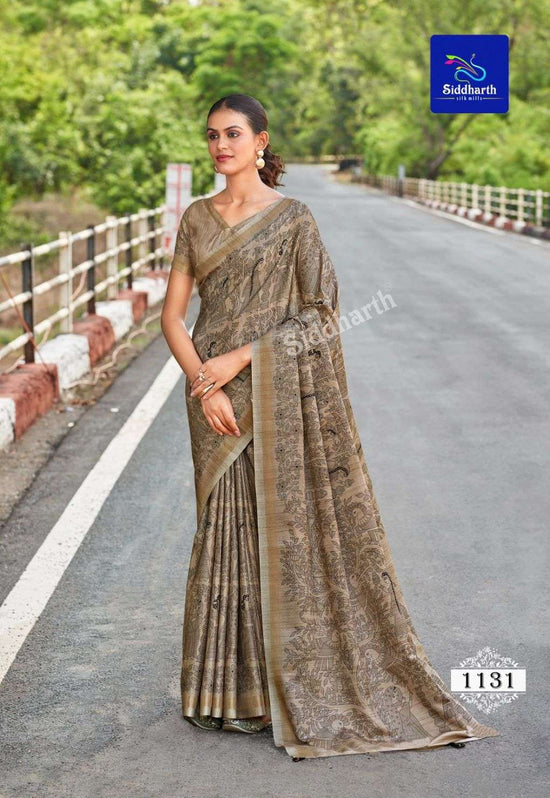 Siddhanth Silk Mills Robin Silk Cotton Printed Saree - Amrah Wholesale