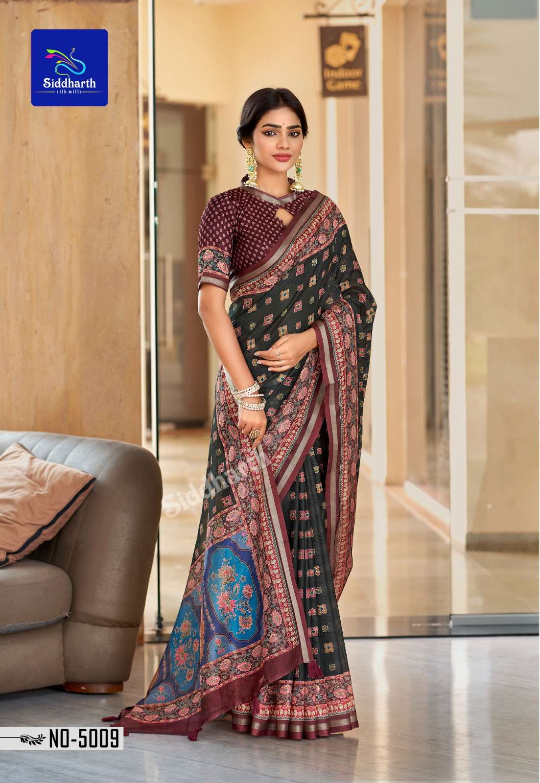 Siddhanth Silk Mills Vrandavan Prints Cotton Printed Sarees - Amrah Wholesale