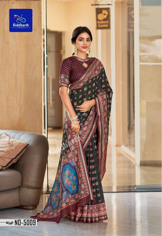 Siddhanth Silk Mills Vrandavan Prints Cotton Printed Sarees - Amrah Wholesale
