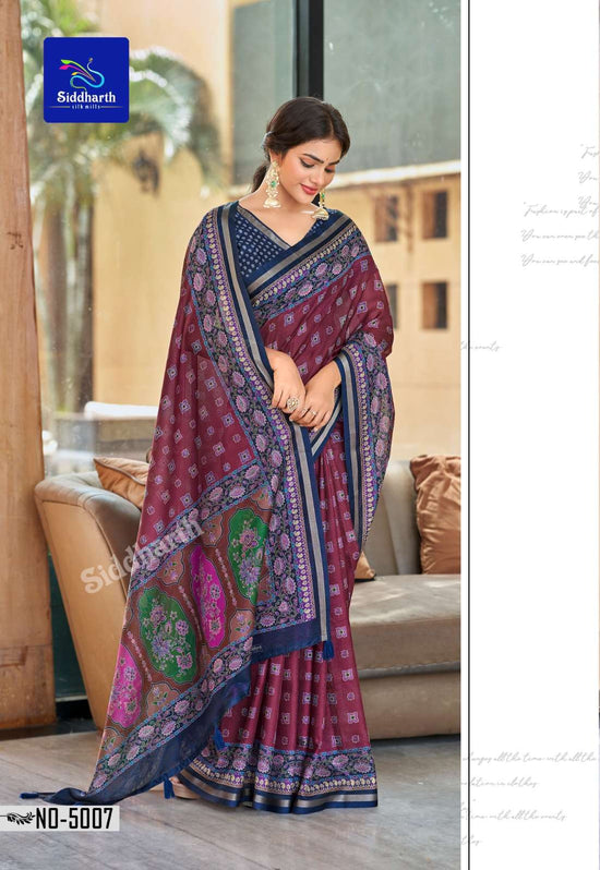 Siddhanth Silk Mills Vrandavan Prints Cotton Printed Sarees - Amrah Wholesale