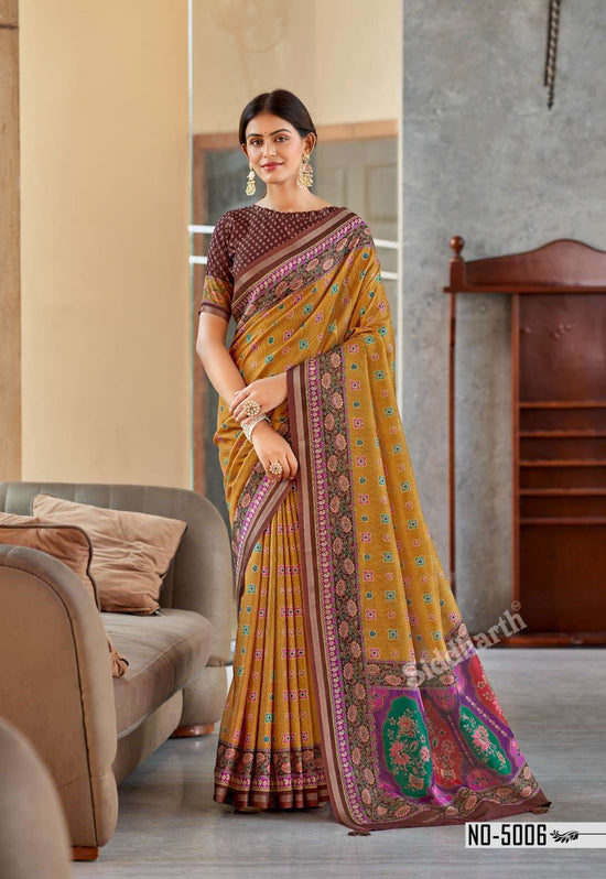 Siddhanth Silk Mills Vrandavan Prints Cotton Printed Sarees - Amrah Wholesale