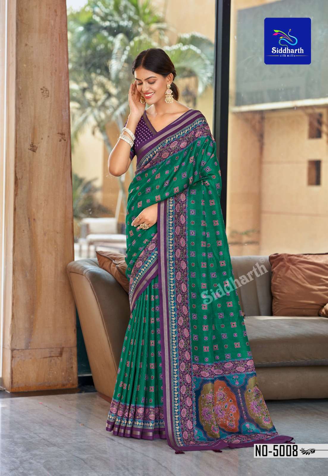 Siddhanth Silk Mills Vrandavan Prints Cotton Printed Sarees - Amrah Wholesale