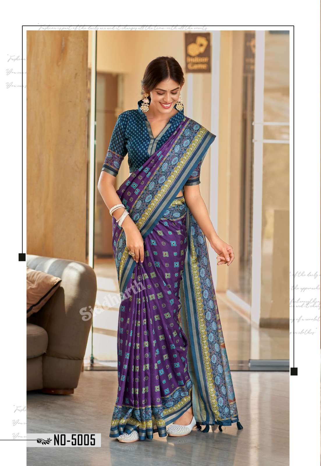 Siddhanth Silk Mills Vrandavan Prints Cotton Printed Sarees - Amrah Wholesale