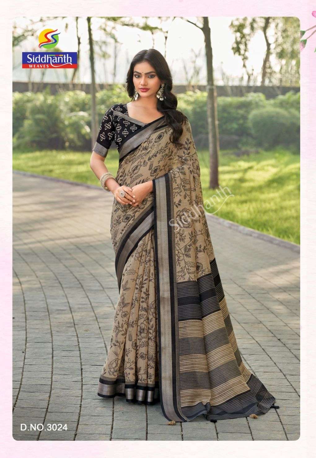 Siddhanth Weaves 3019 to 3027 Linen Cotton Saree