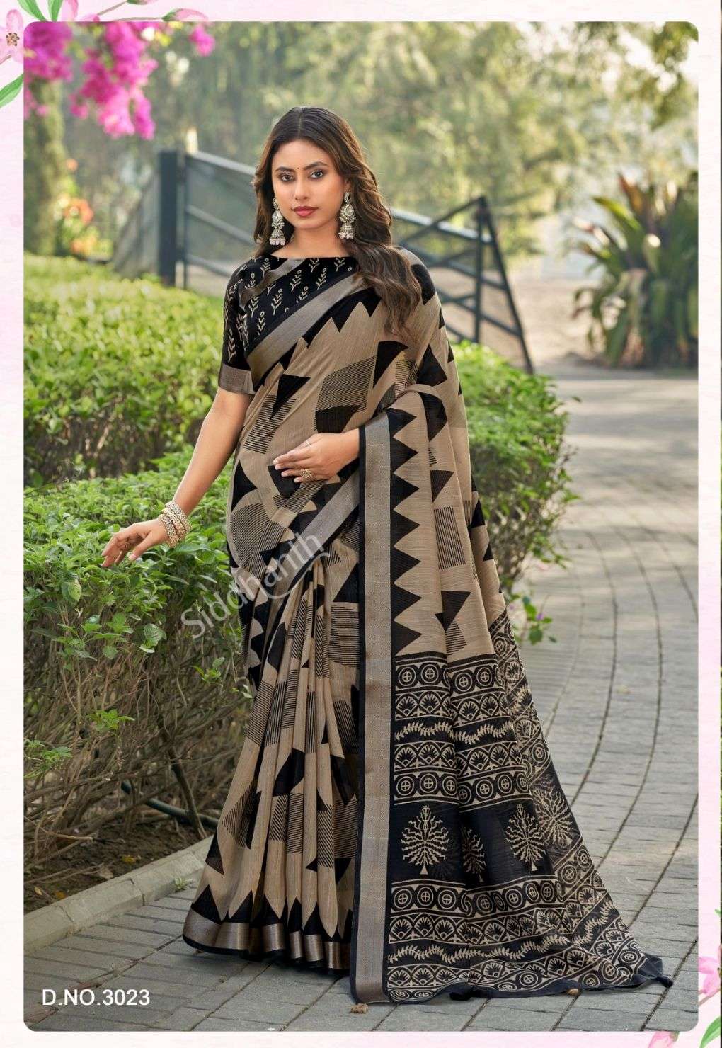 Siddhanth Weaves 3019 to 3027 Linen Cotton Saree - Amrah Wholesale