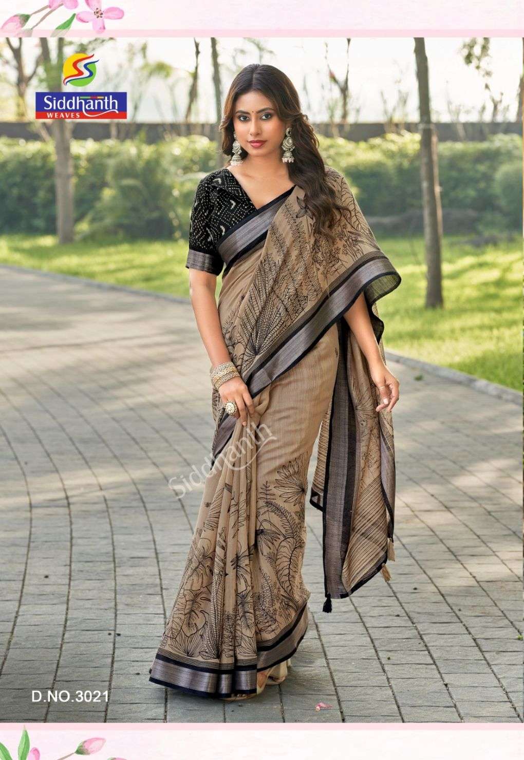 Siddhanth Weaves 3019 to 3027 Linen Cotton Saree - Amrah Wholesale