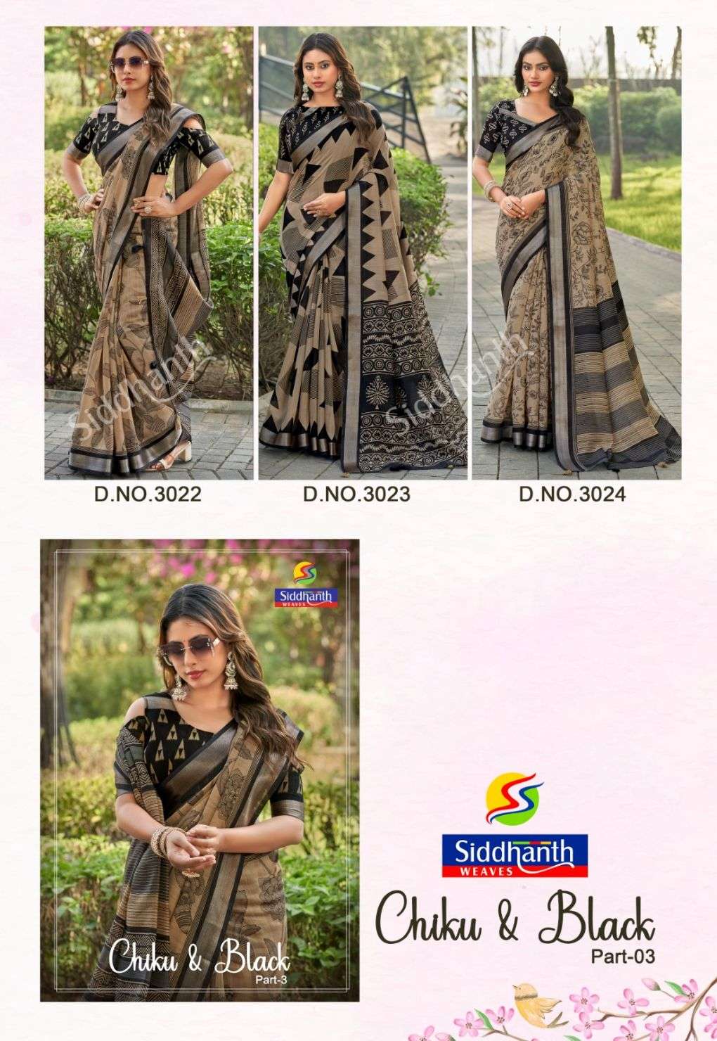 Siddhanth Weaves 3019 to 3027 Linen Cotton Saree - Amrah Wholesale