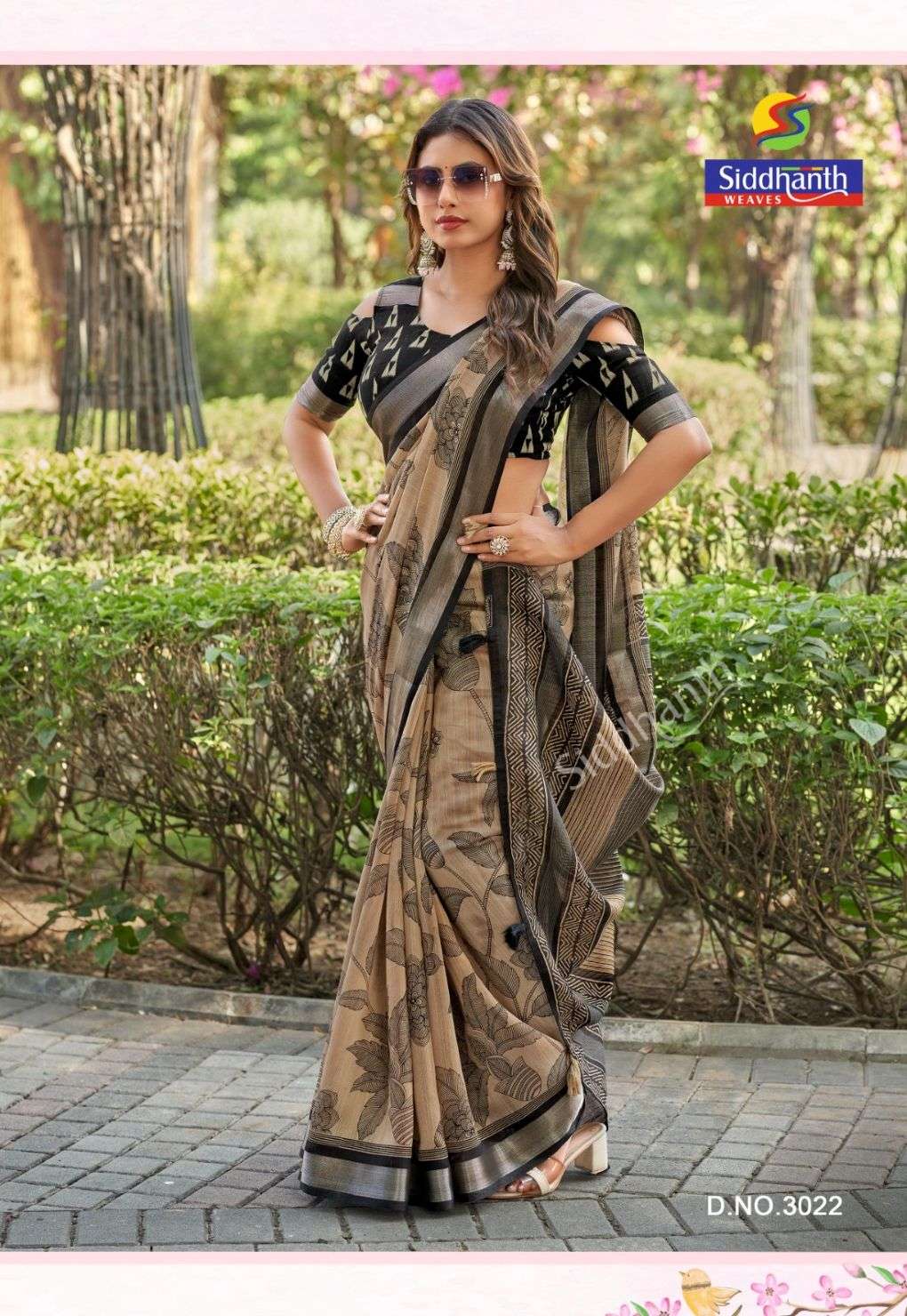 Siddhanth Weaves 3019 to 3027 Linen Cotton Saree - Amrah Wholesale