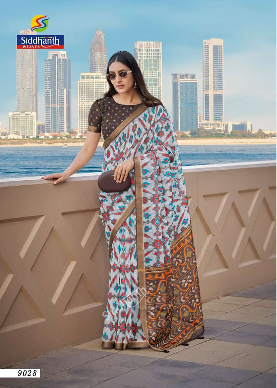 SIDDHANTH WEAVES BENGALI TANT Cotton Silk Printed Saree