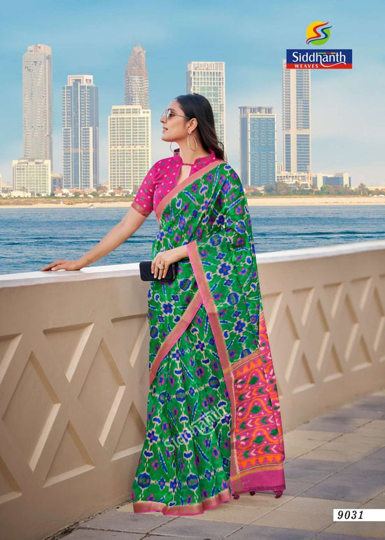 SIDDHANTH WEAVES BENGALI TANT Cotton Silk Printed Saree