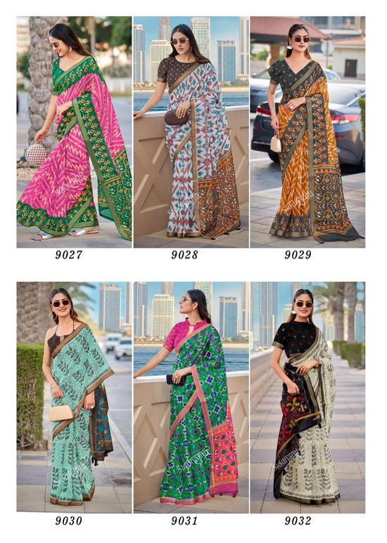 SIDDHANTH WEAVES BENGALI TANT Cotton Silk Printed Saree