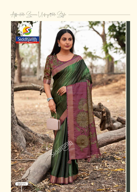 SIDDHANTH WEAVES Mau Bhagalpuri Tussar Silk Premium Sarees - Amrah Wholesale