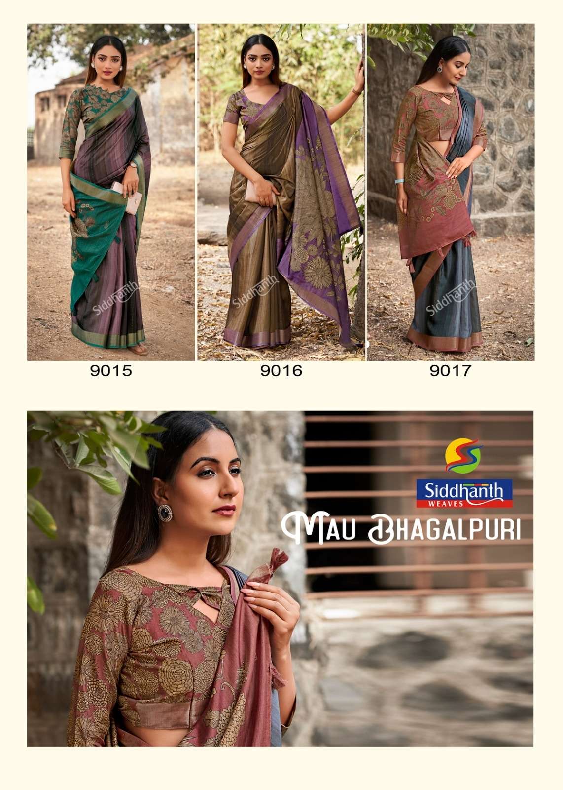 SIDDHANTH WEAVES Mau Bhagalpuri Tussar Silk Premium Sarees - Amrah Wholesale