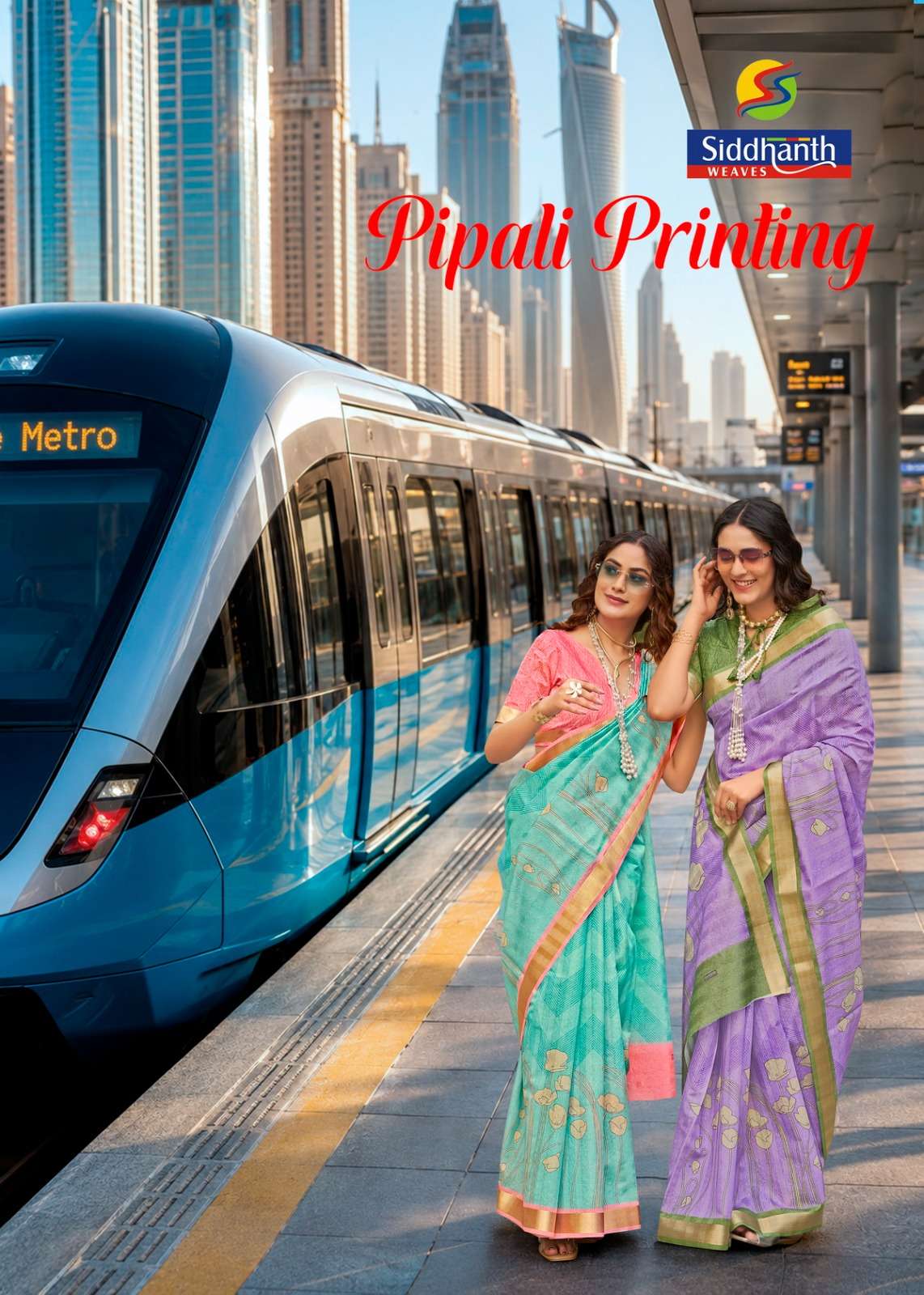 Siddhanth Weaves Pipali Printing Cotton Printed Saree - Amrah Wholesale