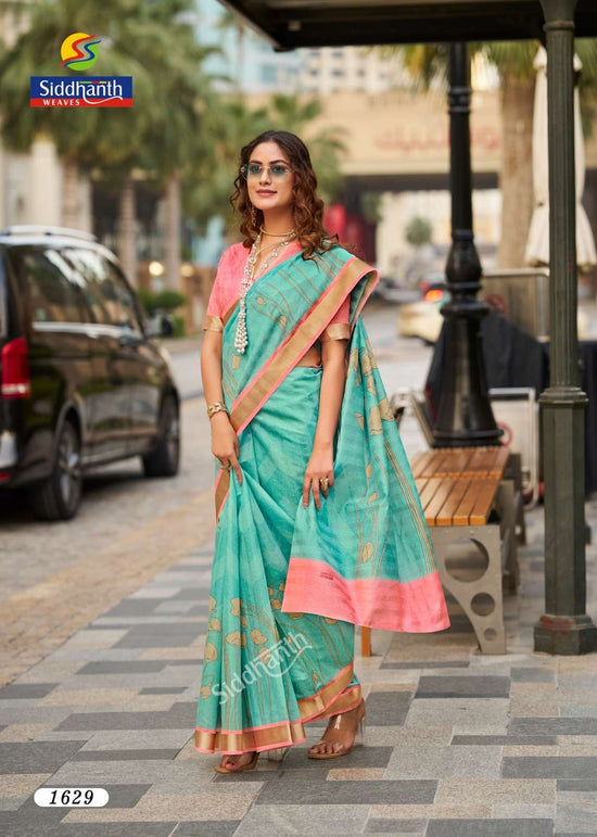 Siddhanth Weaves Pipali Printing Cotton Printed Saree - Amrah Wholesale