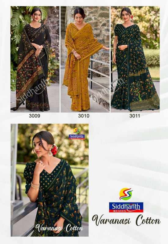 Siddhanth Weaves Varanasi Cotton Saree - Amrah Wholesale