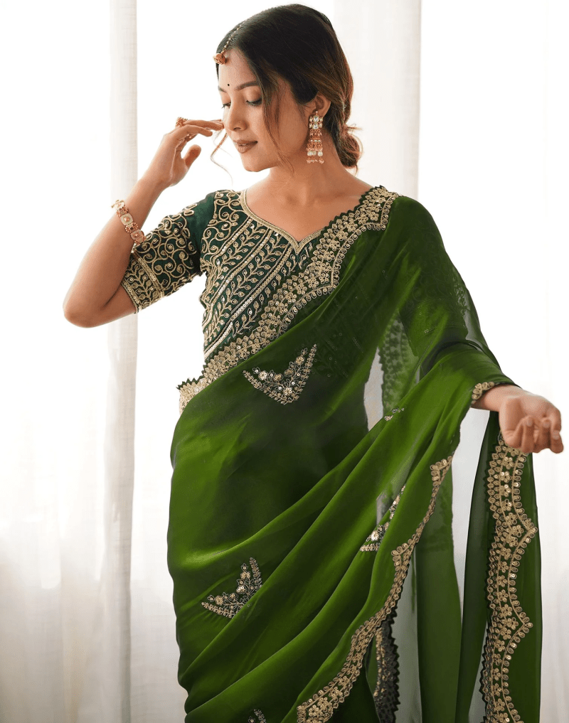SM Pari 1 Satin Coding Sequence Work Saree - Amrah Wholesale