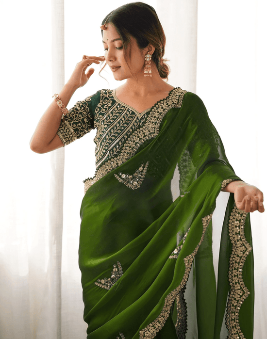SM Pari 1 Satin Coding Sequence Work Saree - Amrah Wholesale