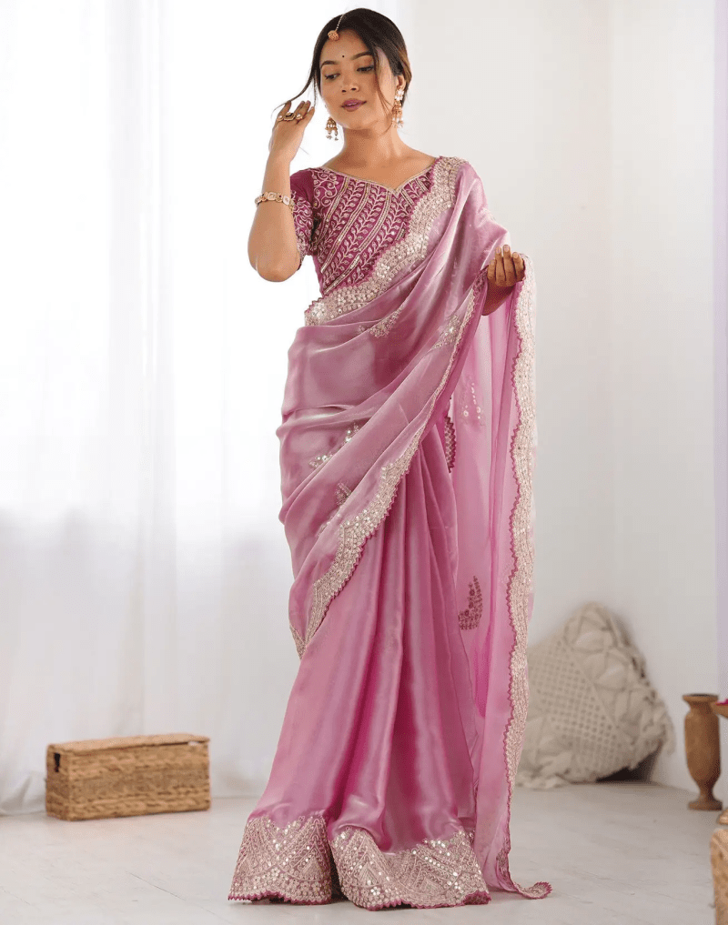 SM Pari 1 Satin Coding Sequence Work Saree - Amrah Wholesale