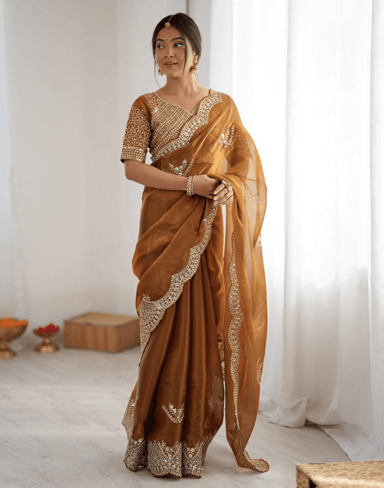 SM Pari 1 Satin Coding Sequence Work Saree - Amrah Wholesale