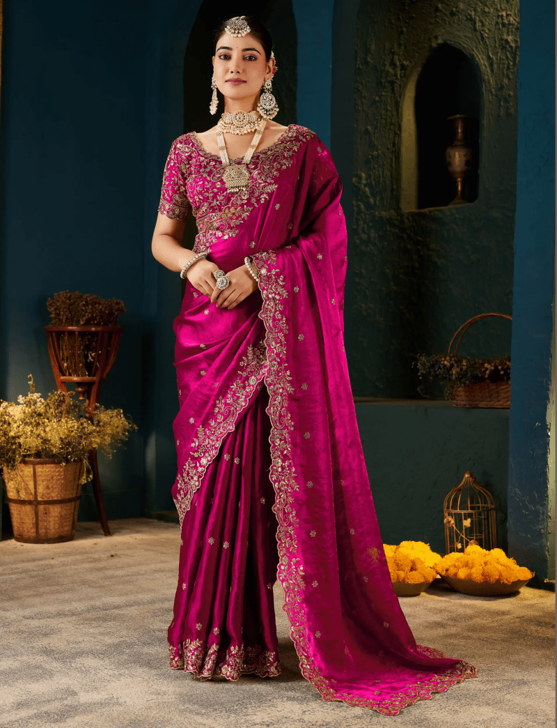 SM Pari 13 Fandy Satin Sequence Work Saree - Amrah Wholesale