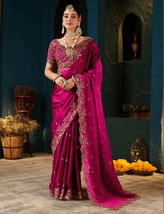 SM Pari 13 Fandy Satin Sequence Work Saree - Amrah Wholesale