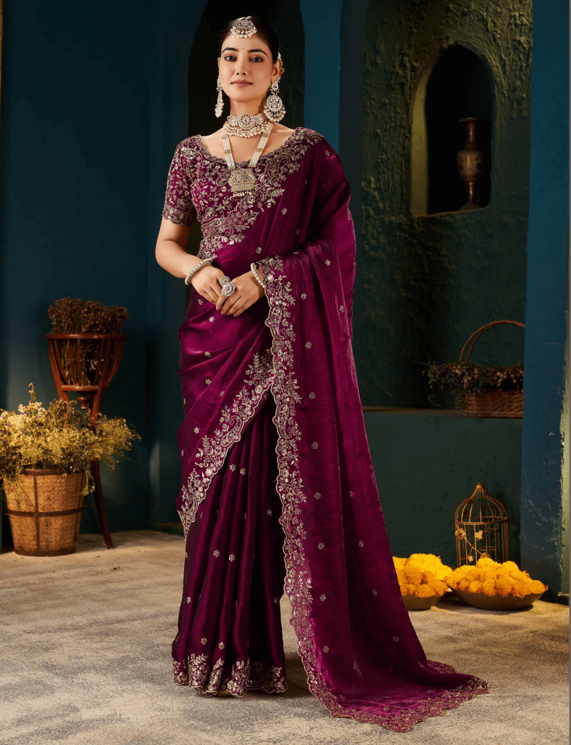 SM Pari 13 Fandy Satin Sequence Work Saree - Amrah Wholesale