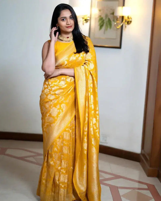 Soft Silk 5076 Lichi Silk Jacquard Work Saree