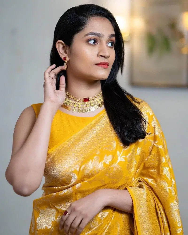 Soft Silk 5076 Lichi Silk Jacquard Work Saree