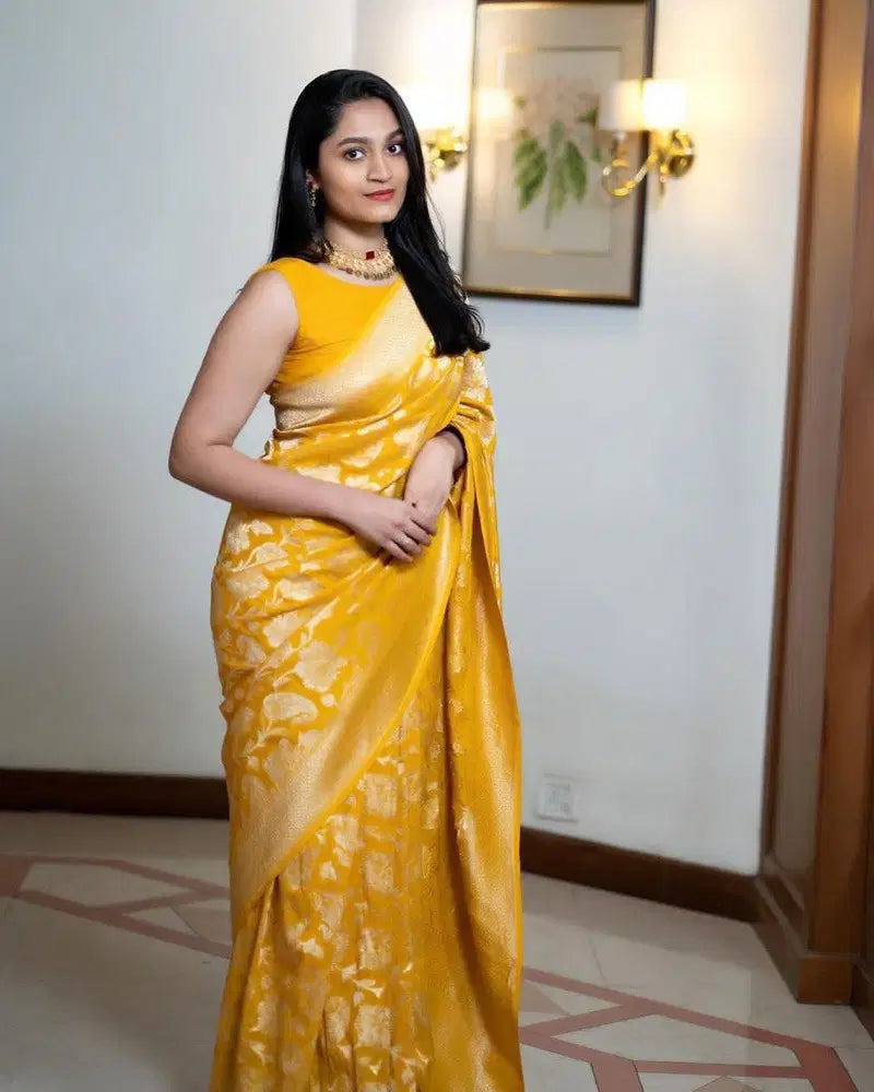 Soft Silk 5076 Lichi Silk Jacquard Work Saree