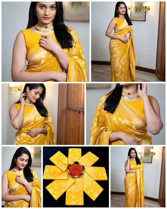 Soft Silk 5076 Lichi Silk Jacquard Work Saree