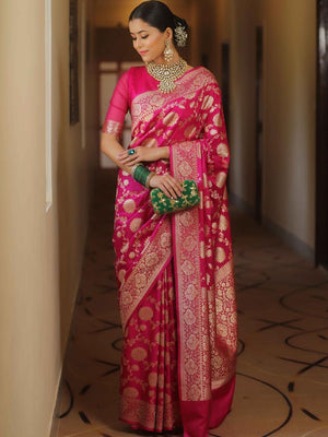 Soft Silk 5085 Lichi Silk Jacquard Work Saree