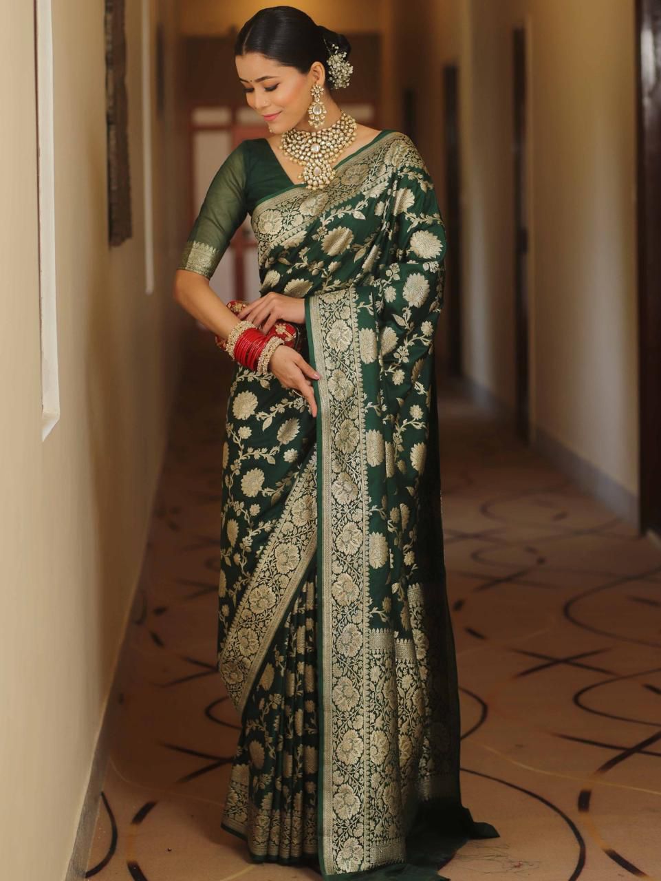 Soft Silk 5085 Lichi Silk Jacquard Work Saree
