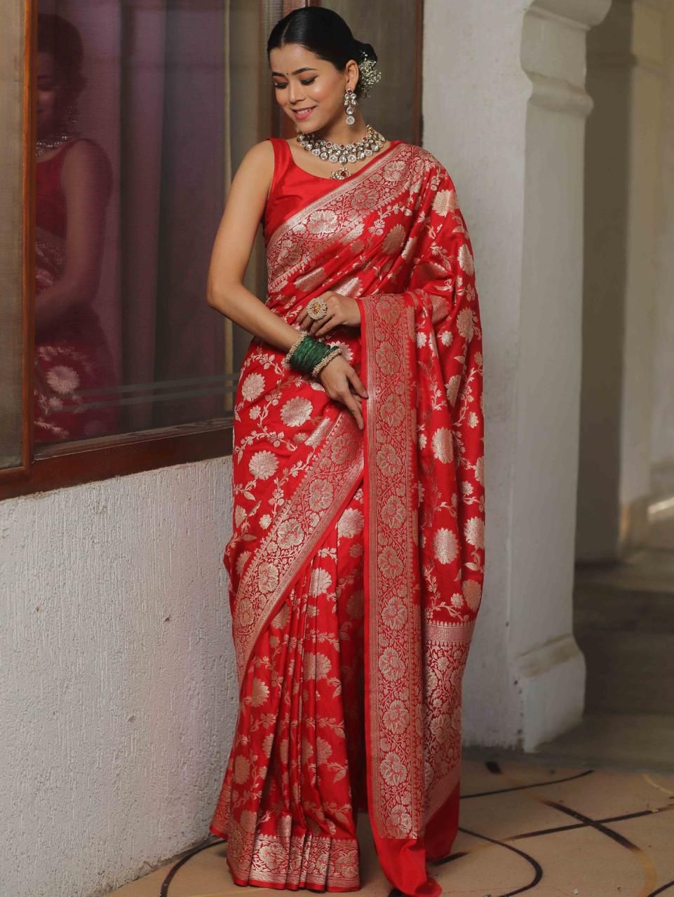 Soft Silk 5085 Lichi Silk Jacquard Work Saree