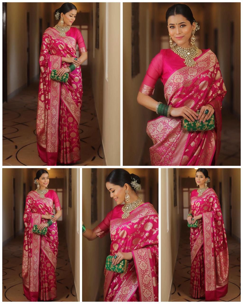 Soft Silk 5085 Lichi Silk Jacquard Work Saree