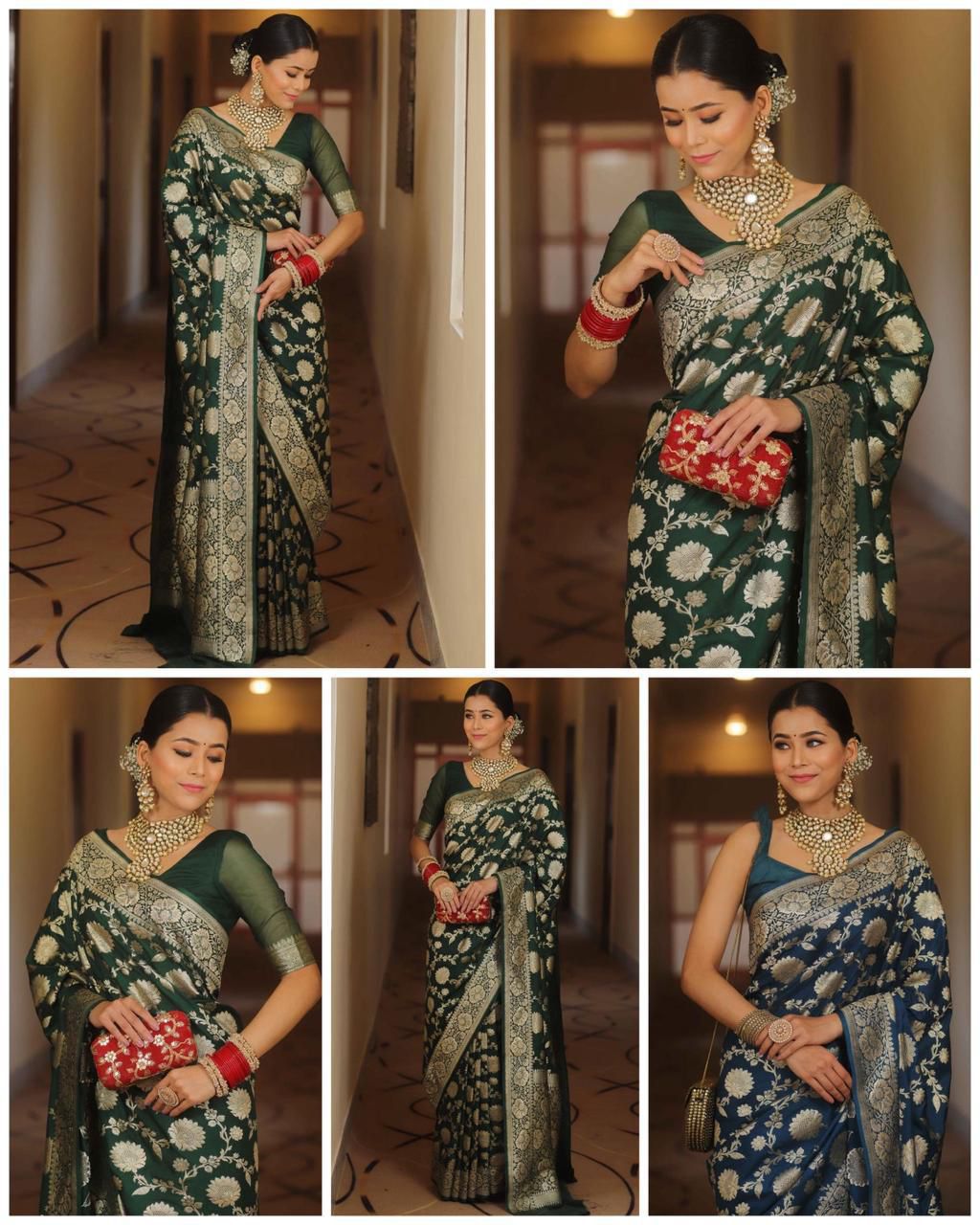 Soft Silk 5085 Lichi Silk Jacquard Work Saree