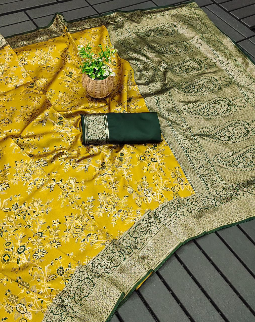 Soft Silk 6002 Lichi Silk Jacquard Work Saree - Amrah Wholesale