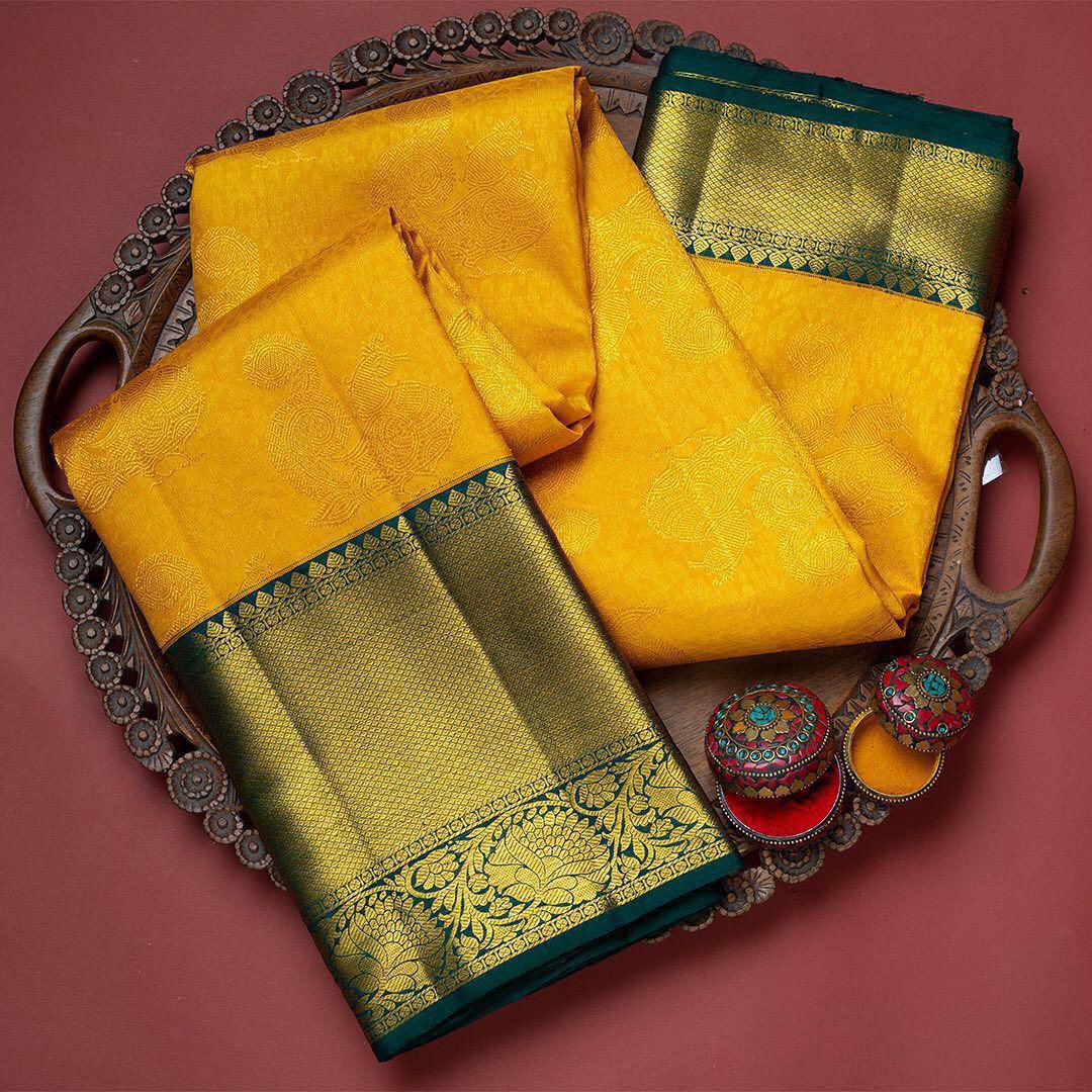 Soft Silk 6002 Lichi Silk Jacquard Work Saree - Amrah Wholesale