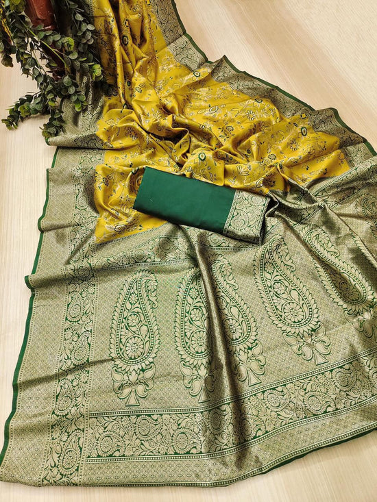 Soft Silk 6002 Lichi Silk Jacquard Work Saree - Amrah Wholesale