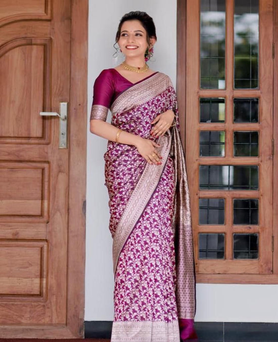 Soft Silk 7005 Lichi Silk Jacquard Work Saree
