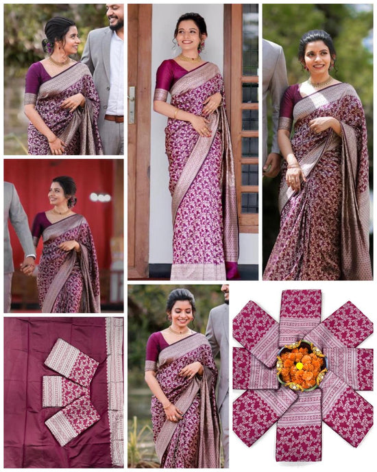 Soft Silk 7005 Lichi Silk Jacquard Work Saree
