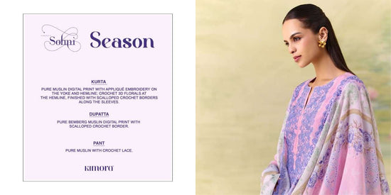 SOHNI SEASONS 871 TO 874 Muslin Printed Pakistani Suit Material