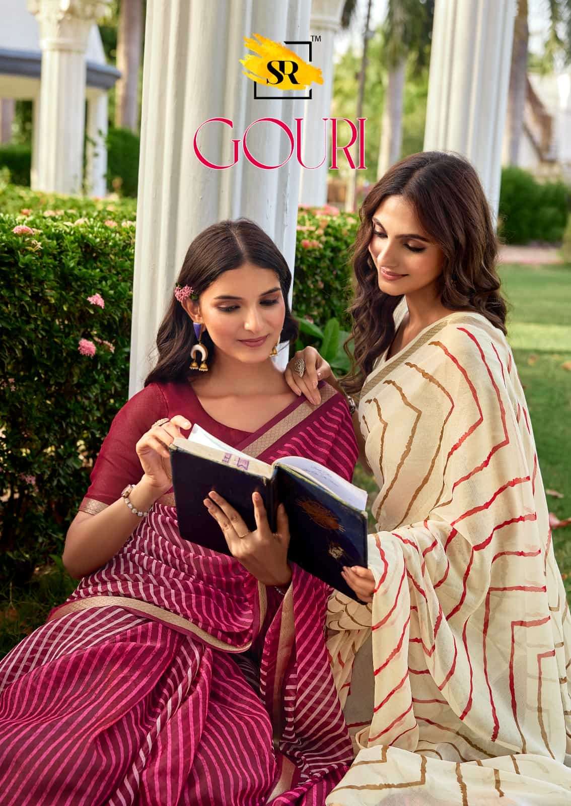 Sr Gouri 1606 to 1615 Georgette Laheriya Saree Collection