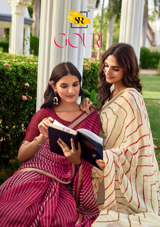 Sr Gouri 1606 to 1615 Georgette Laheriya Saree Collection